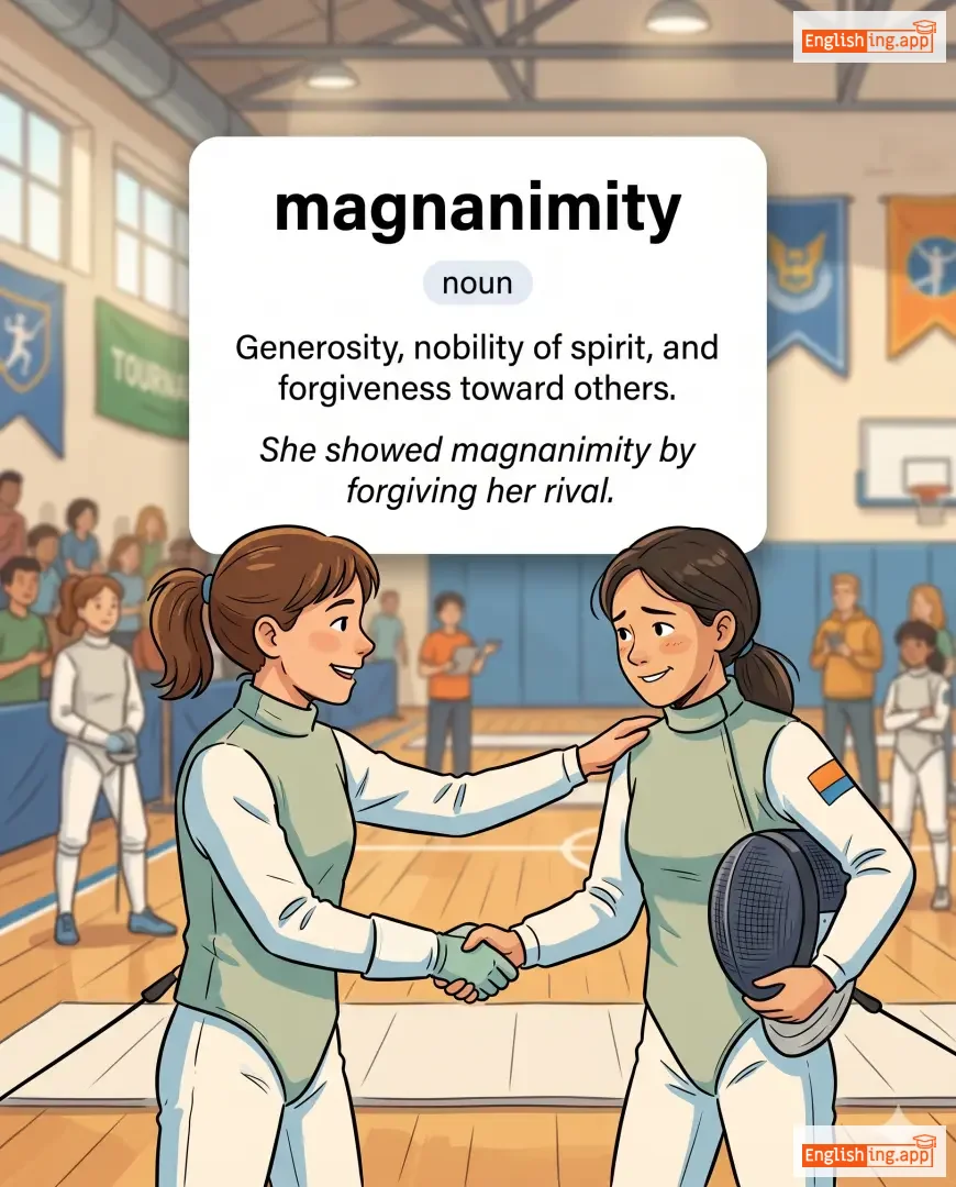 magnanimity definition card — visual illustration of the meaning