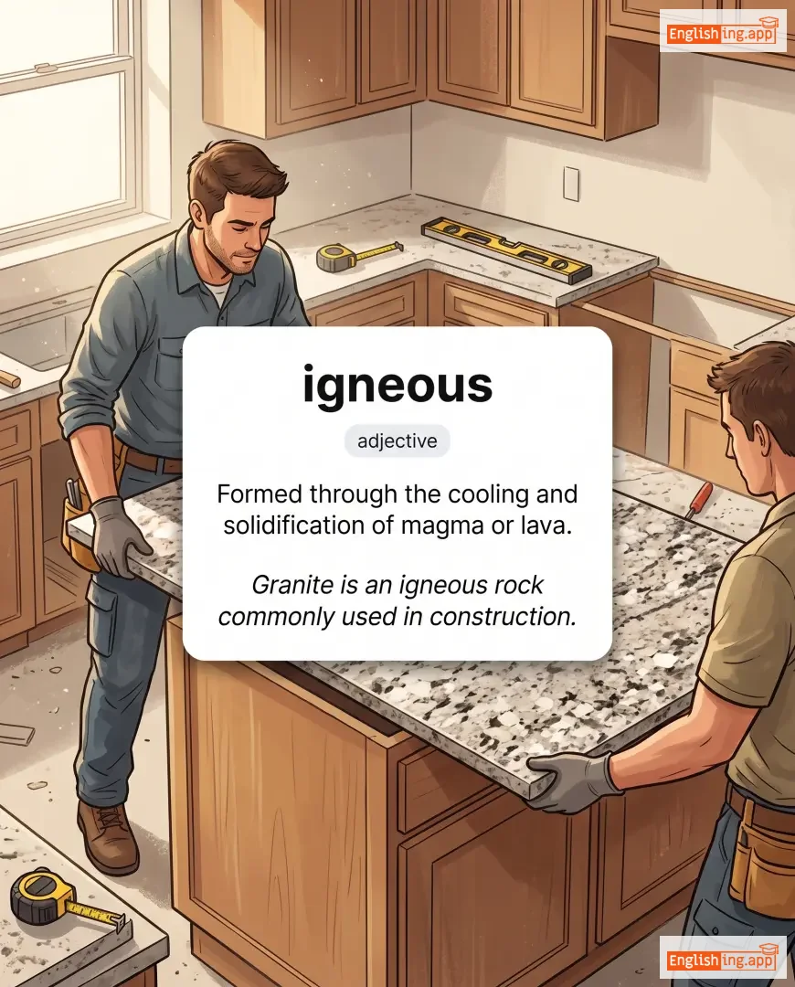 igneous definition card — visual illustration of the meaning