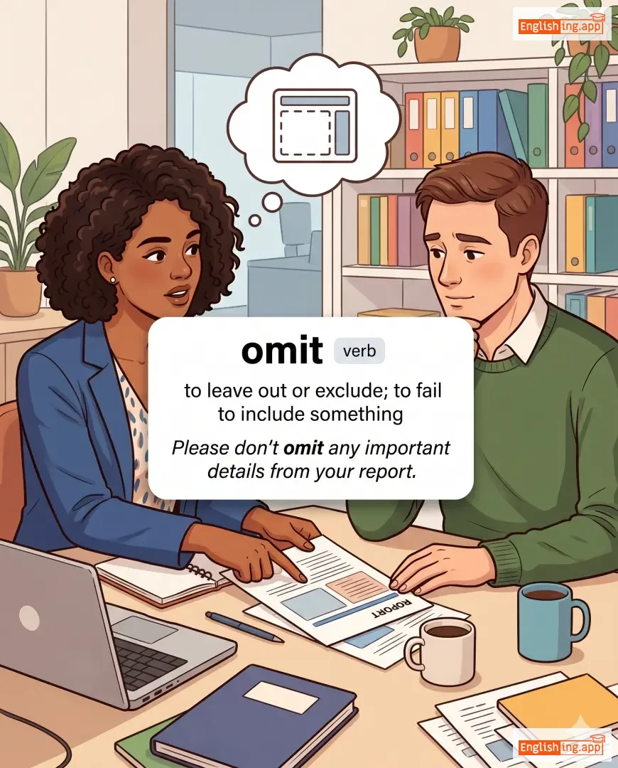 omit definition card — visual illustration of the meaning