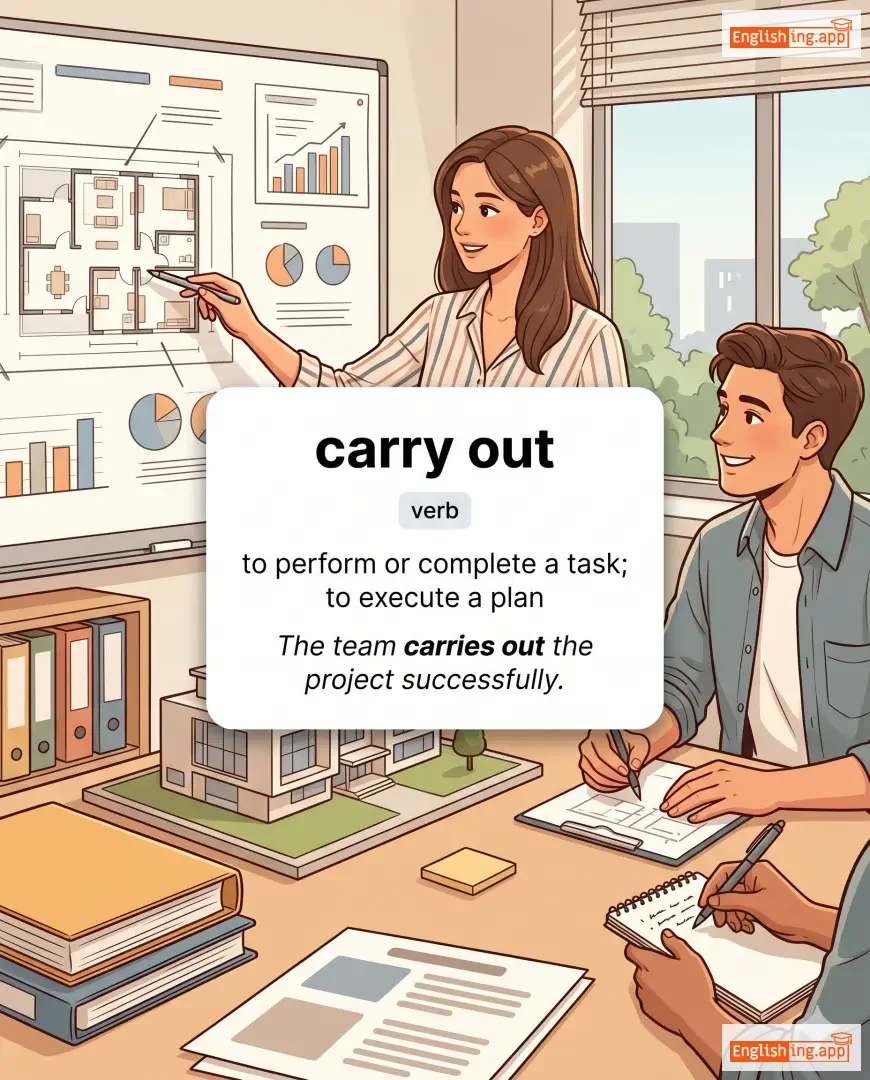 carry out definition card — visual illustration of the meaning