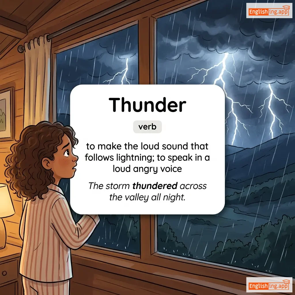 Thunder definition card — visual illustration of the meaning