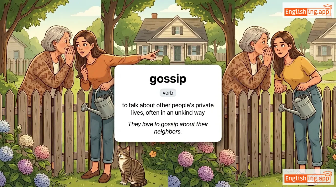 gossip definition card — visual illustration of the meaning