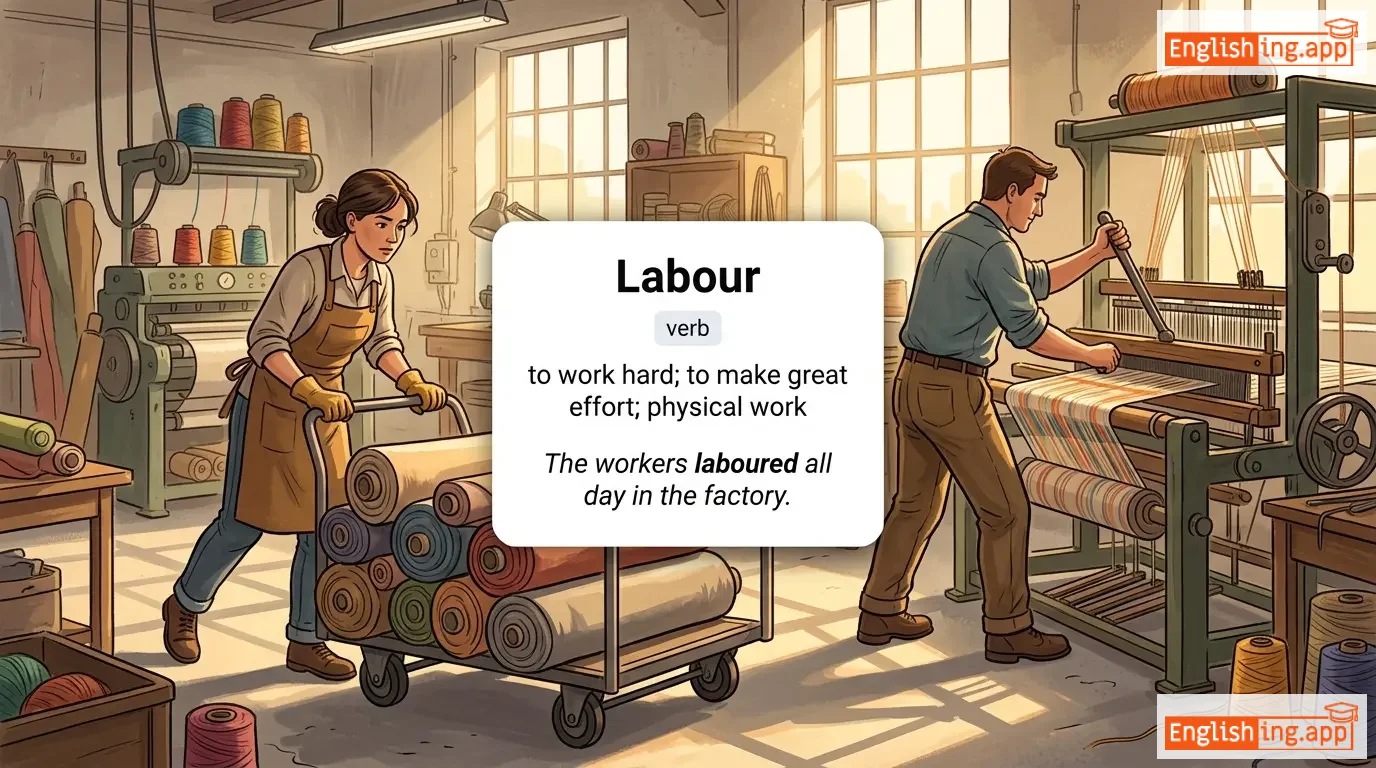 Labour definition card — visual illustration of the meaning
