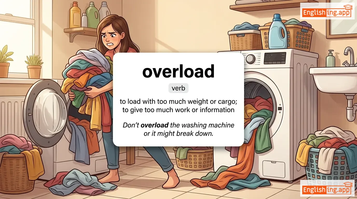 overload definition card — visual illustration of the meaning