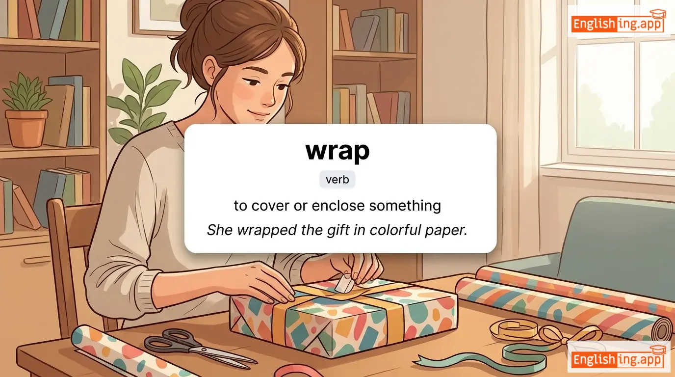 wrap definition card — visual illustration of the meaning