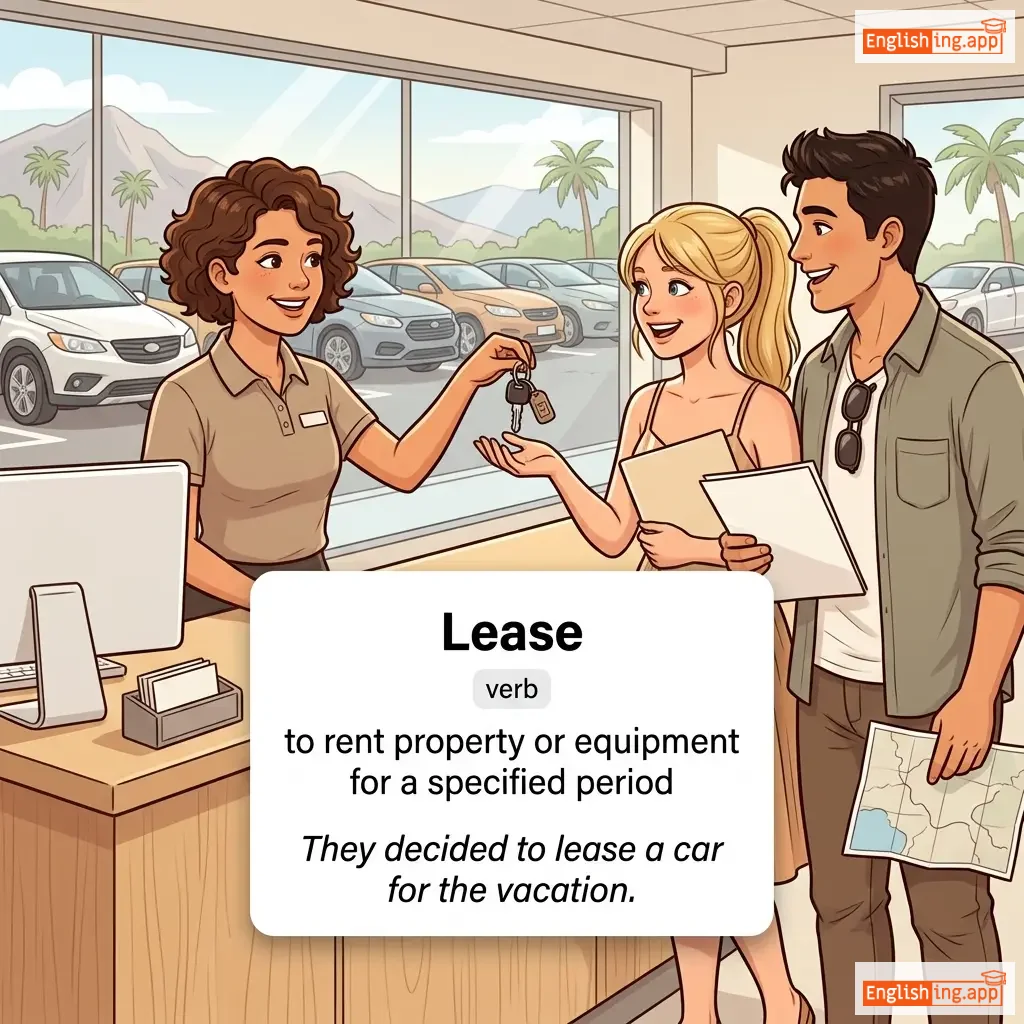 Lease definition card — visual illustration of the meaning