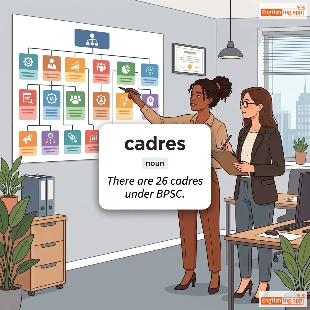 cadres definition card — visual illustration of the meaning