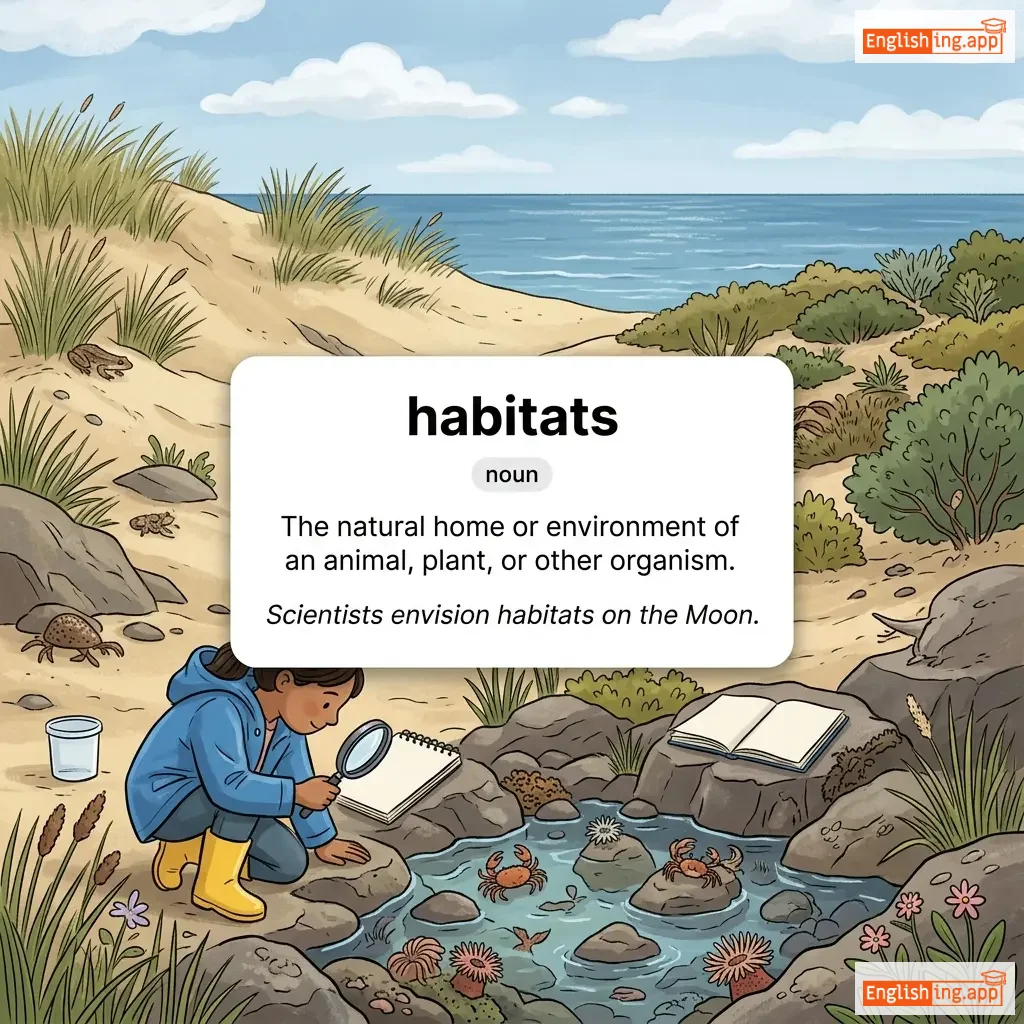 habitats definition card — visual illustration of the meaning