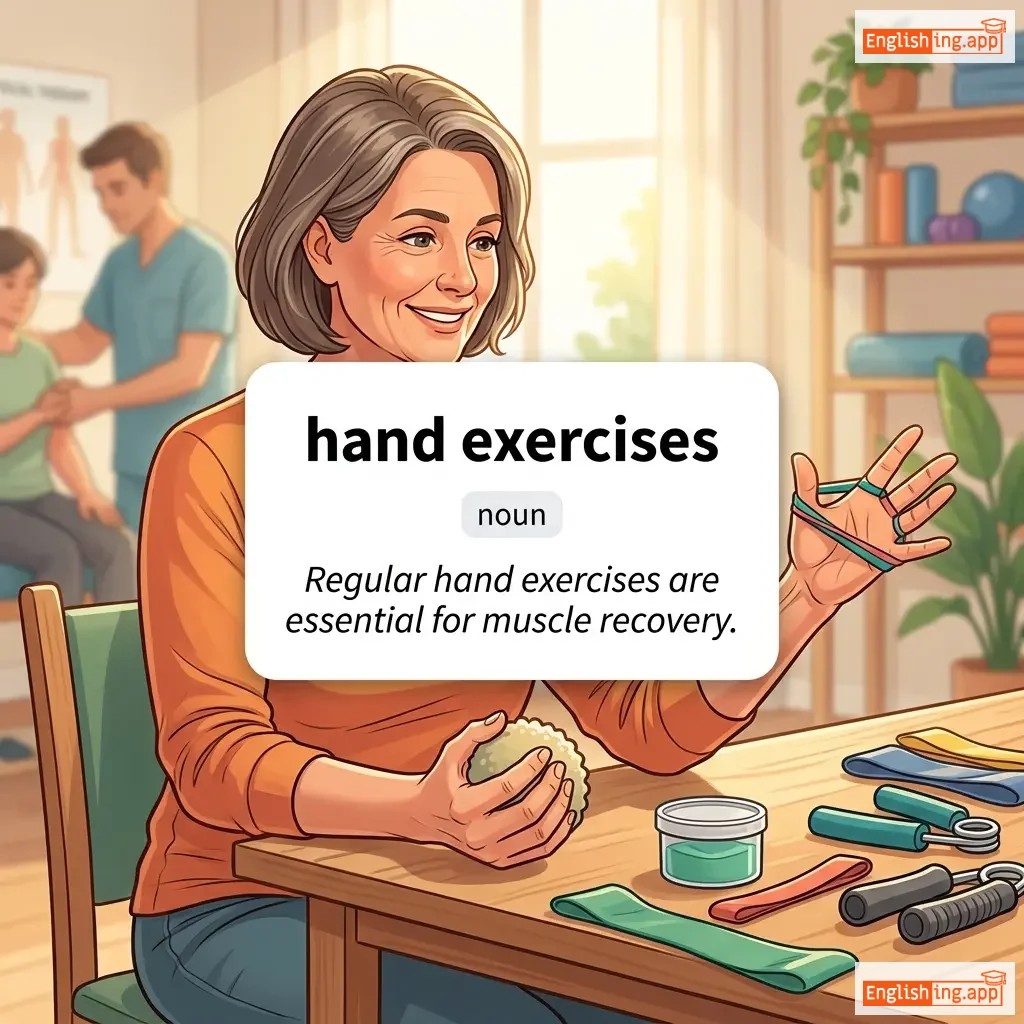 hand exercises definition card — visual illustration of the meaning