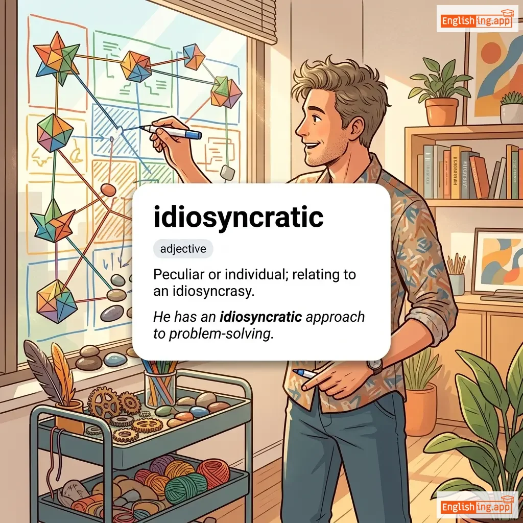 idiosyncratic definition card — visual illustration of the meaning
