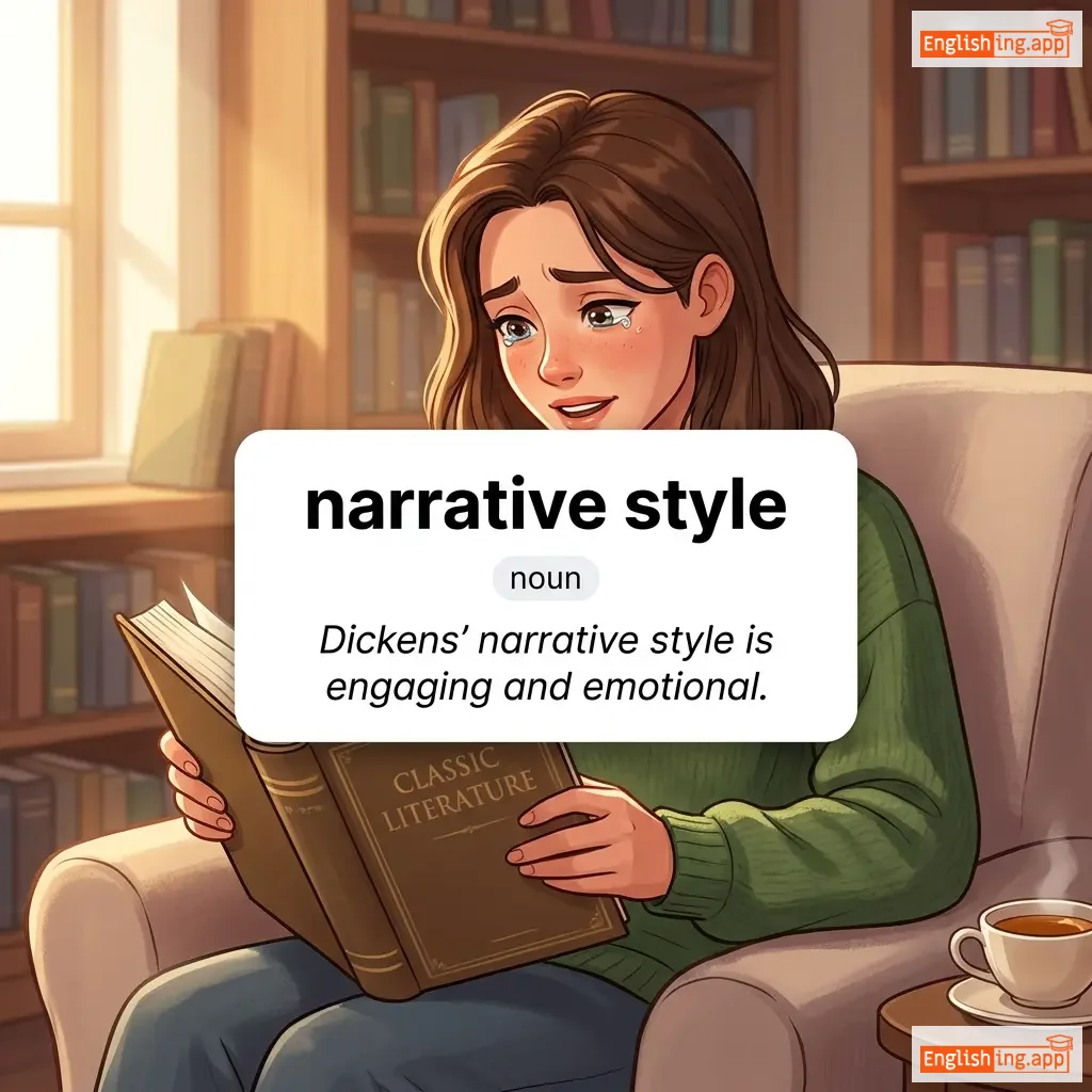 narrative style definition card — visual illustration of the meaning