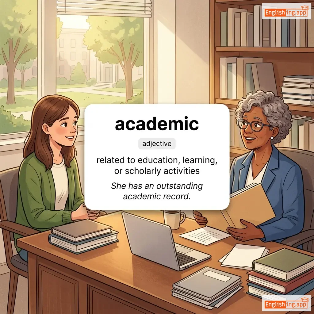 academic definition card — visual illustration of the meaning