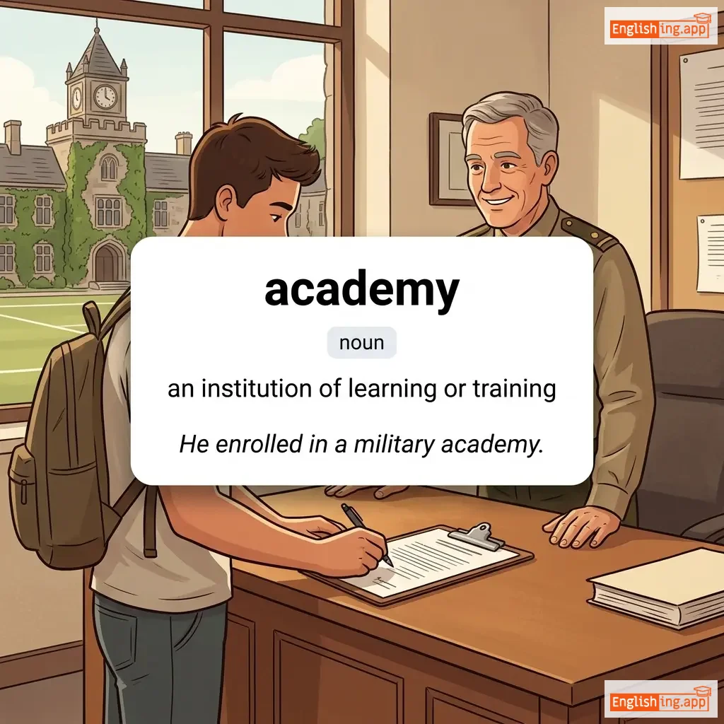 academy definition card — visual illustration of the meaning