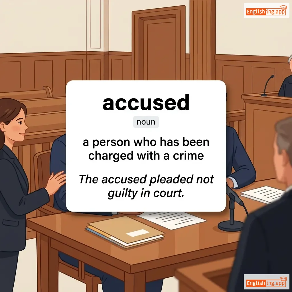 accused definition card — visual illustration of the meaning