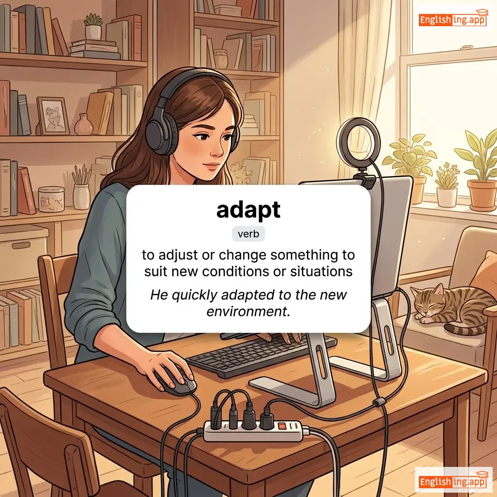 adapt definition card — visual illustration of the meaning