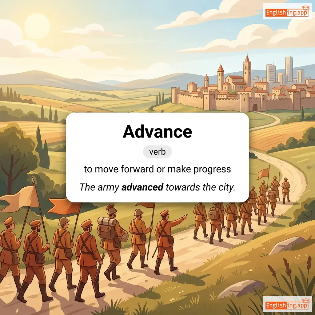 Advance definition card — visual illustration of the meaning