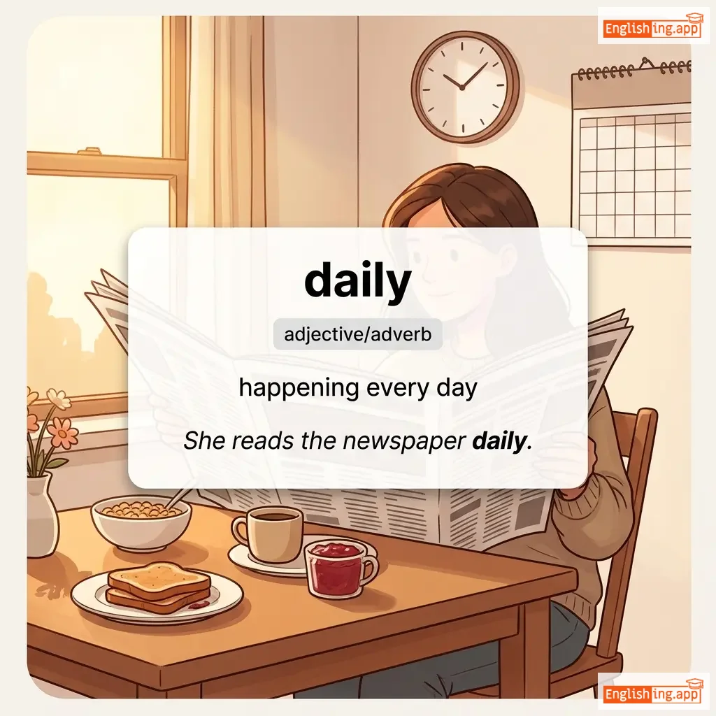 daily definition card — visual illustration of the meaning