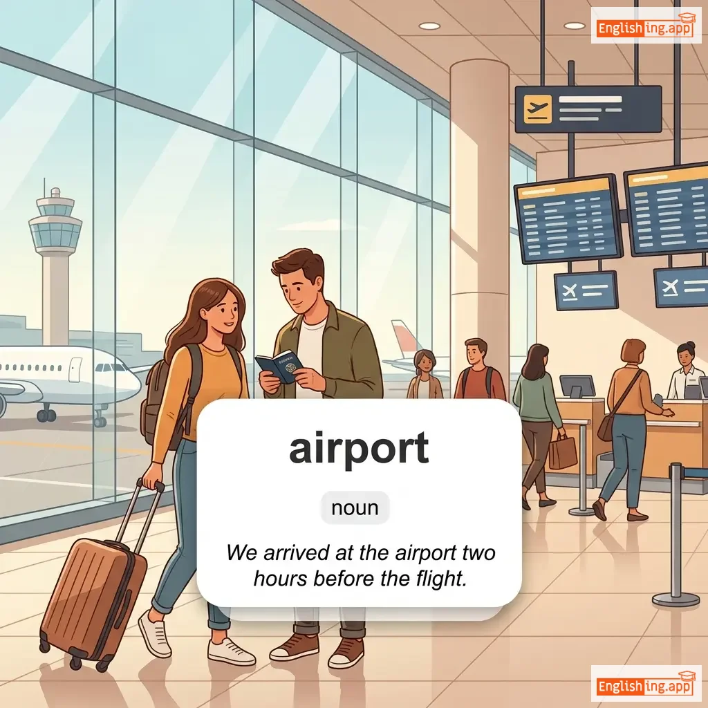 airport definition card — visual illustration of the meaning