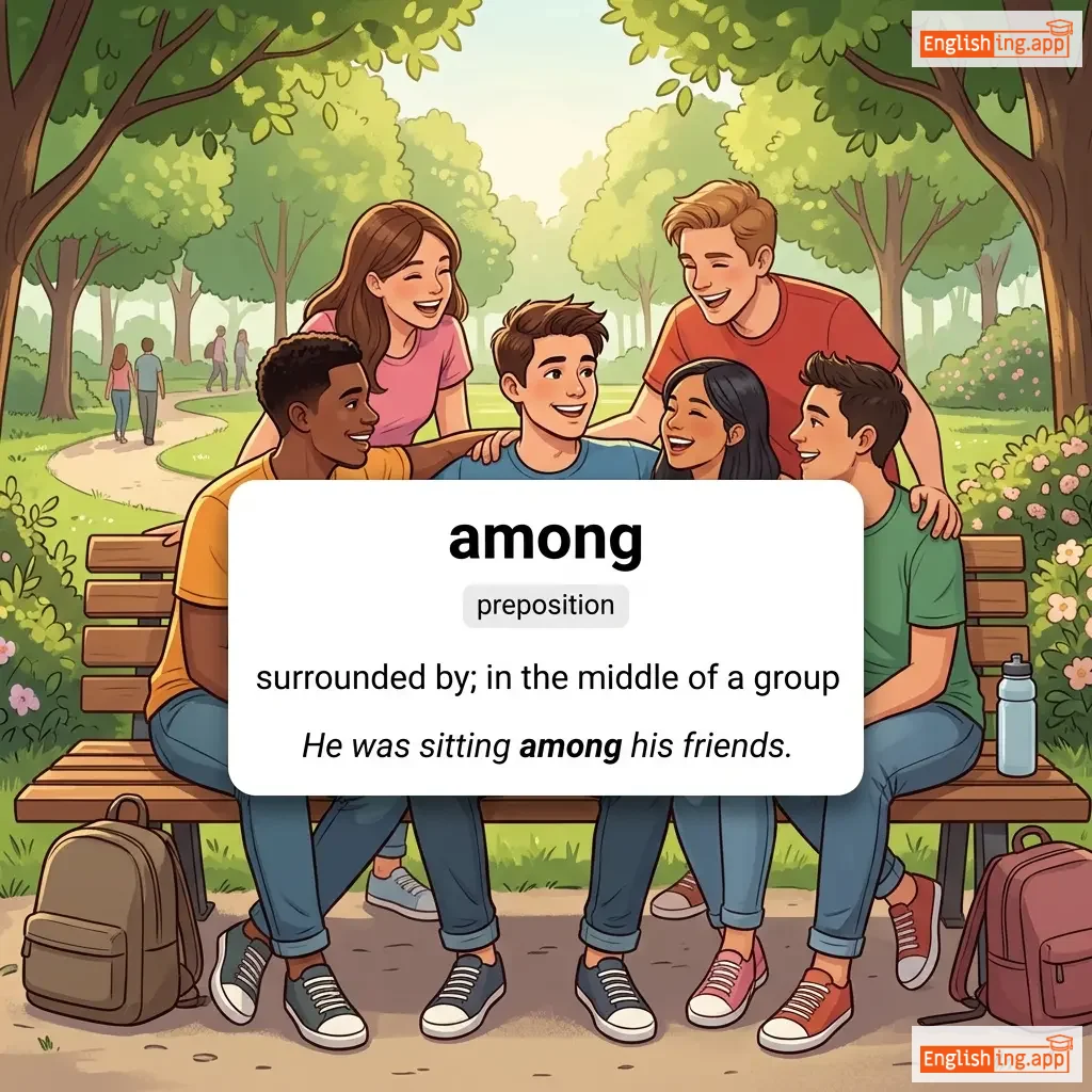among definition card — visual illustration of the meaning