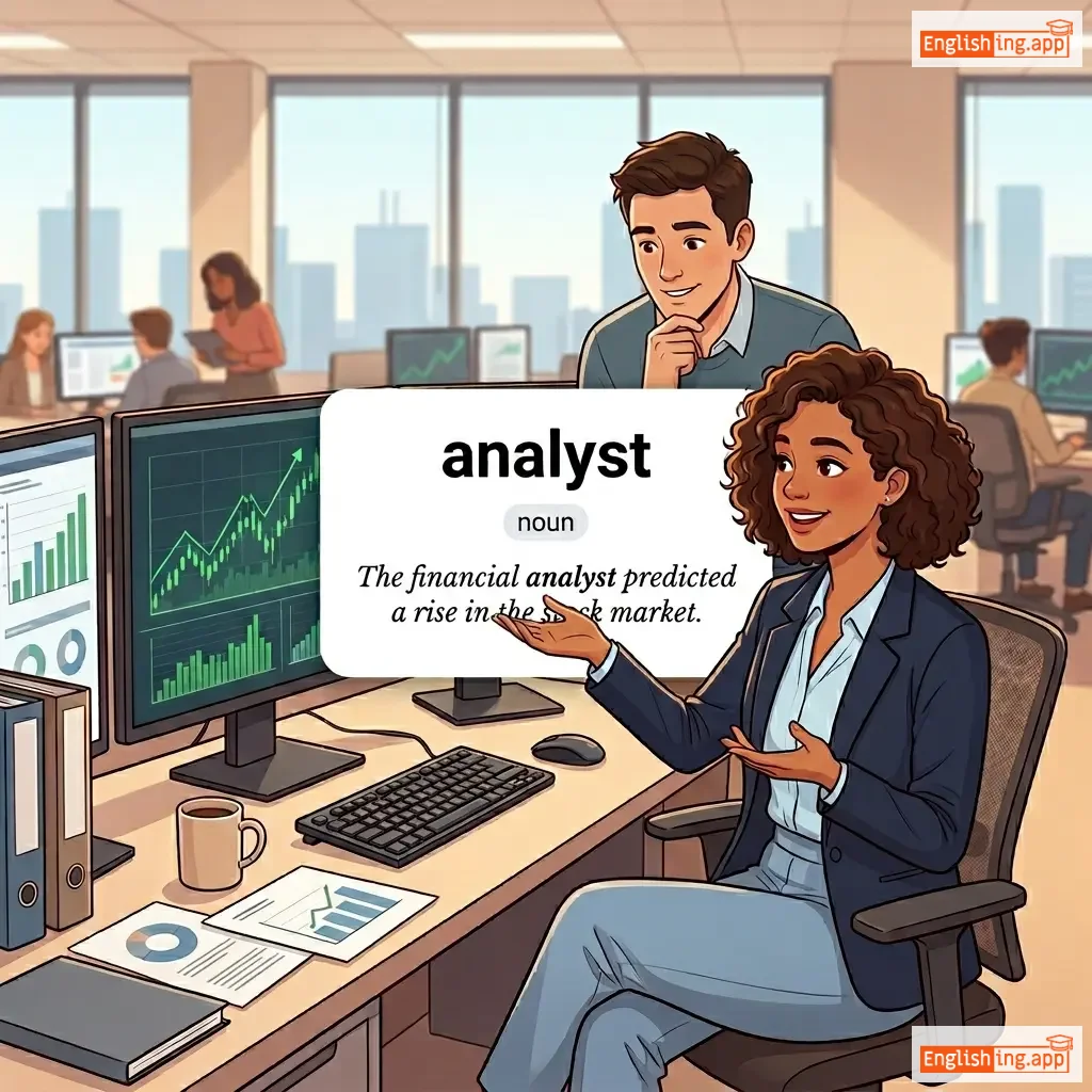 analyst definition card — visual illustration of the meaning