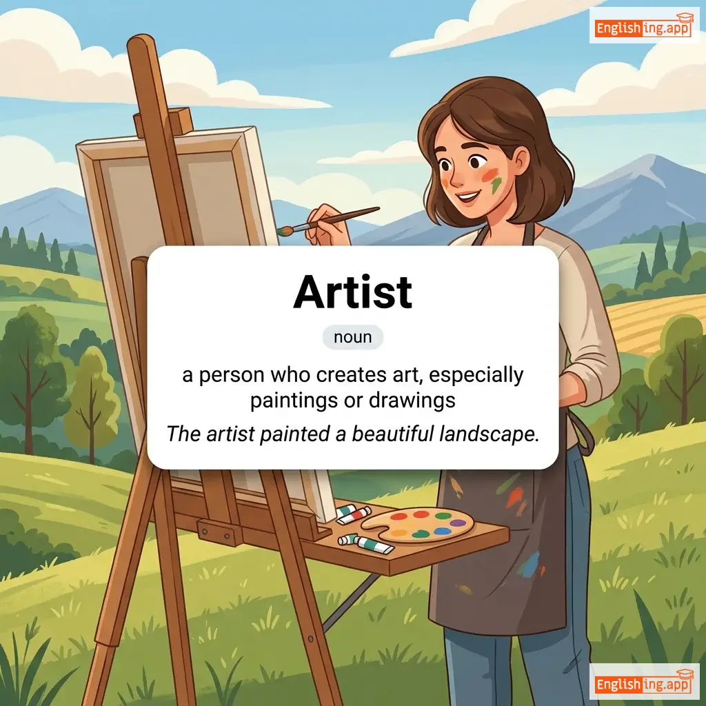 Artist definition card — visual illustration of the meaning