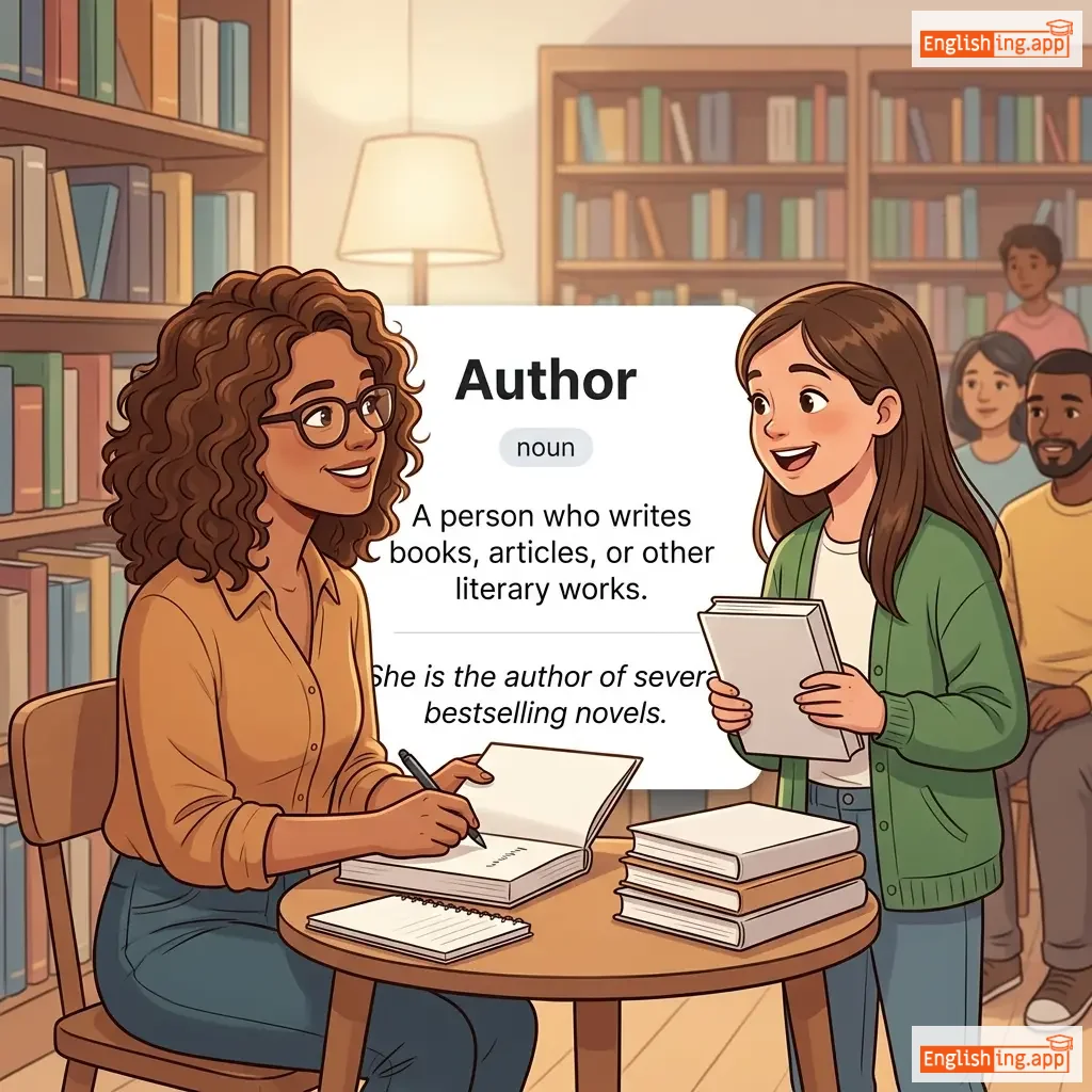 Author definition card — visual illustration of the meaning