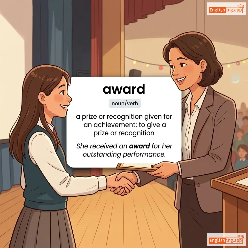 award definition card — visual illustration of the meaning