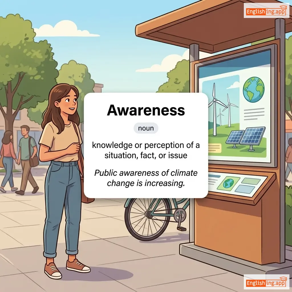 Awareness definition card — visual illustration of the meaning