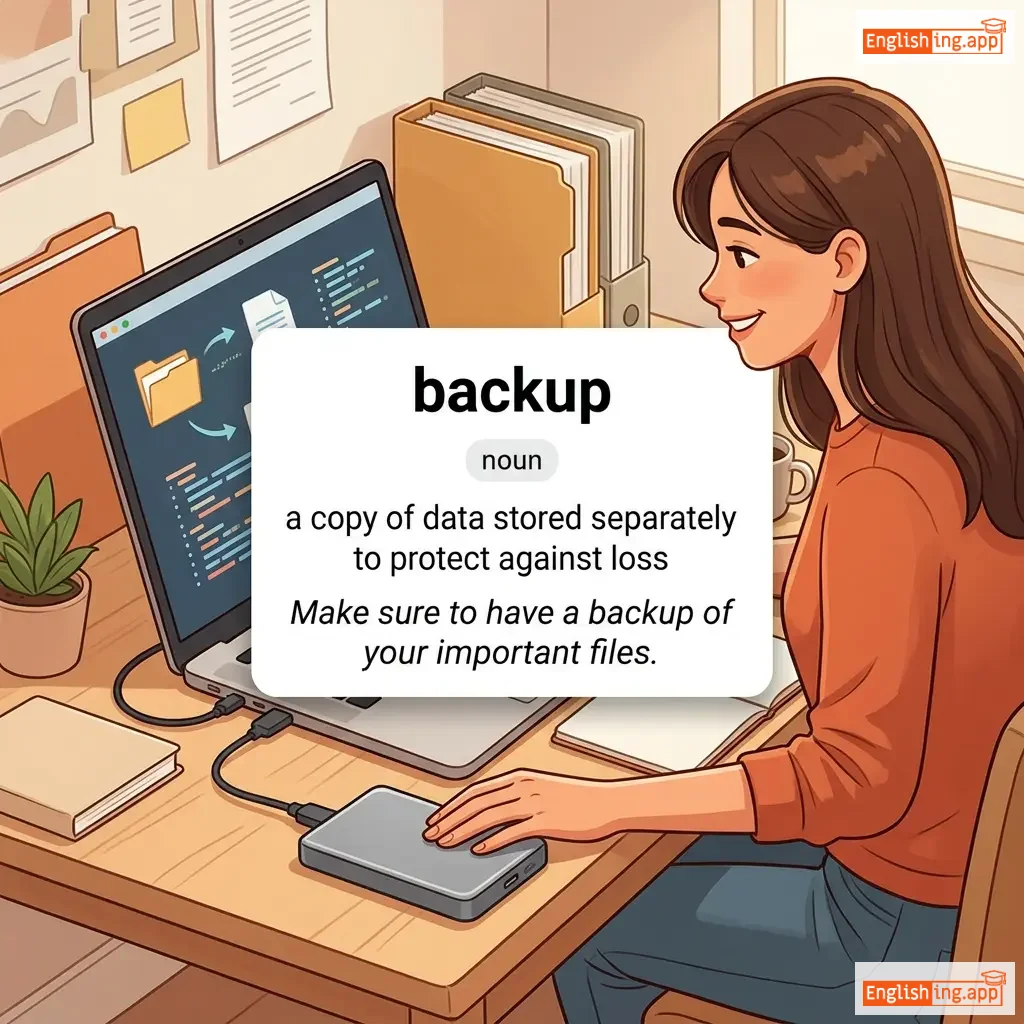 backup definition card — visual illustration of the meaning