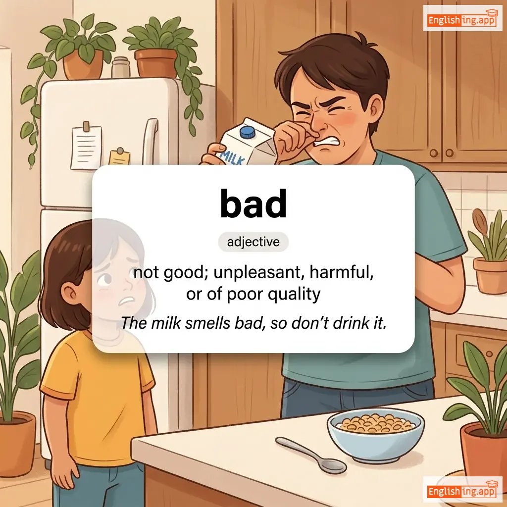 bad definition card — visual illustration of the meaning