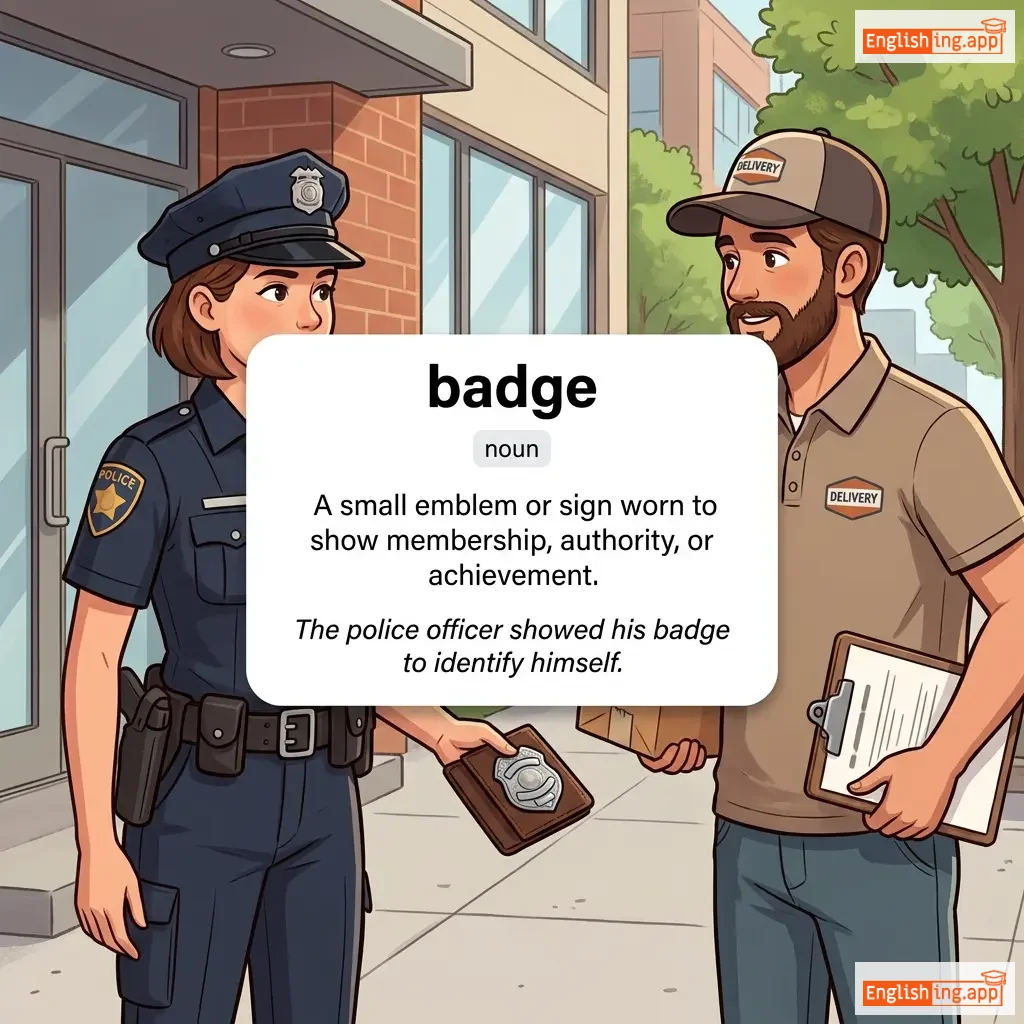 badge definition card — visual illustration of the meaning