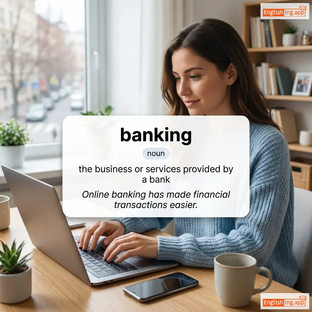 banking definition card — visual illustration of the meaning