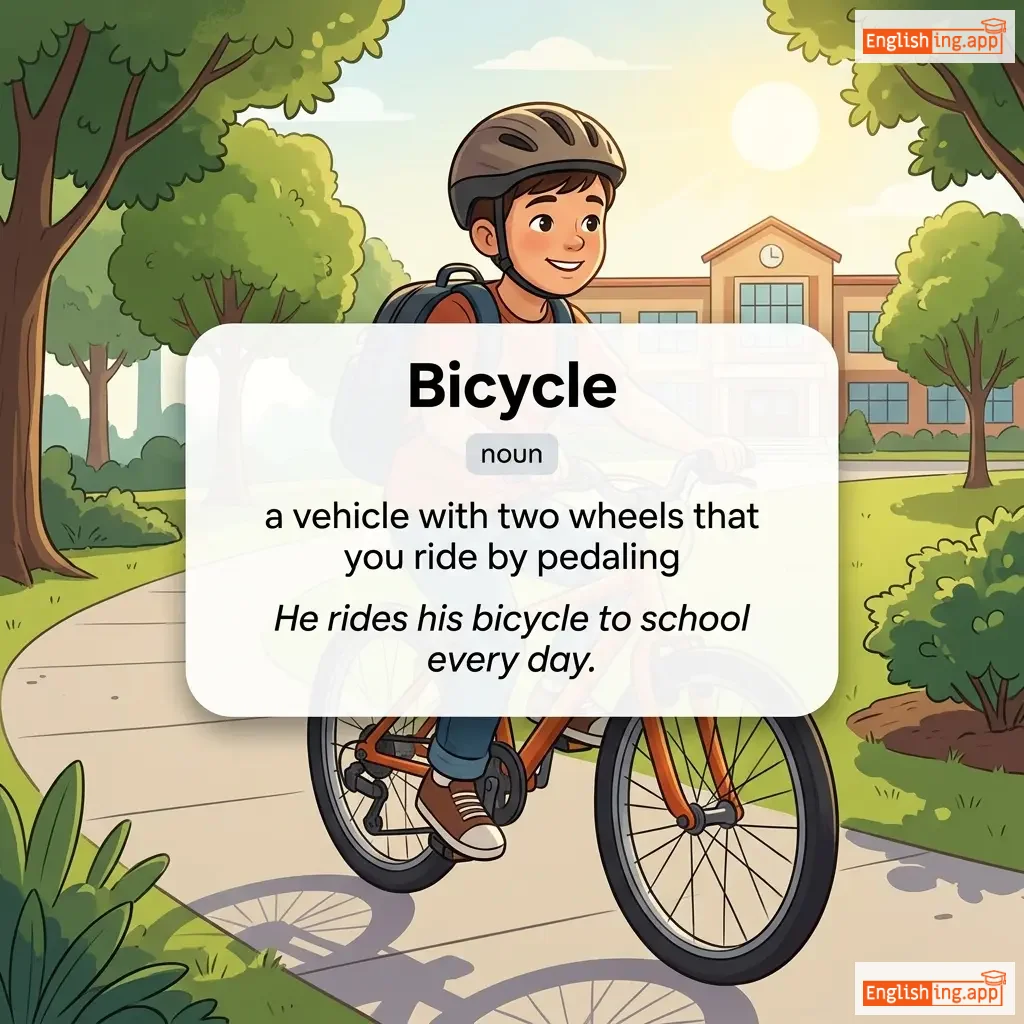 Bicycle definition card — visual illustration of the meaning