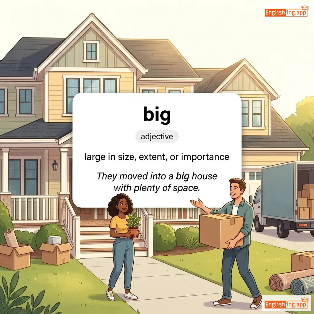 big definition card — visual illustration of the meaning