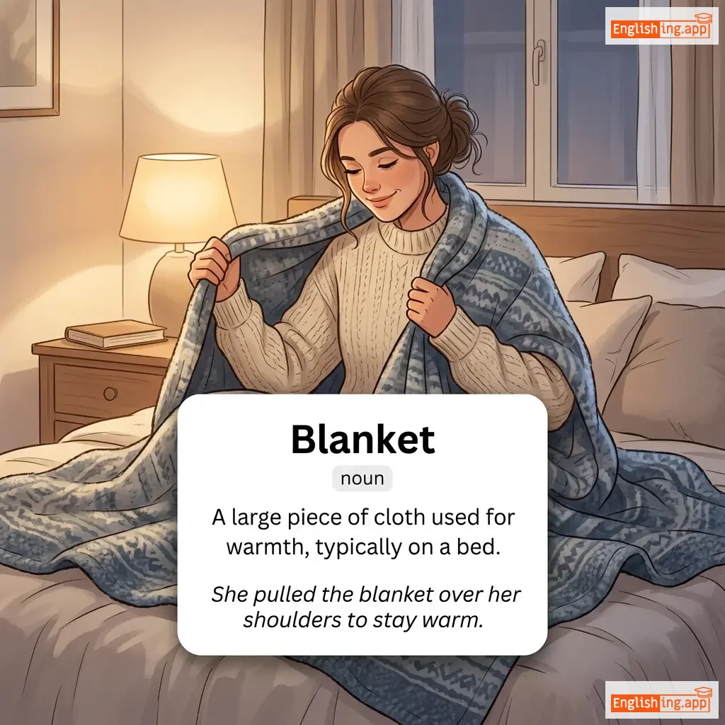 Blanket definition card — visual illustration of the meaning