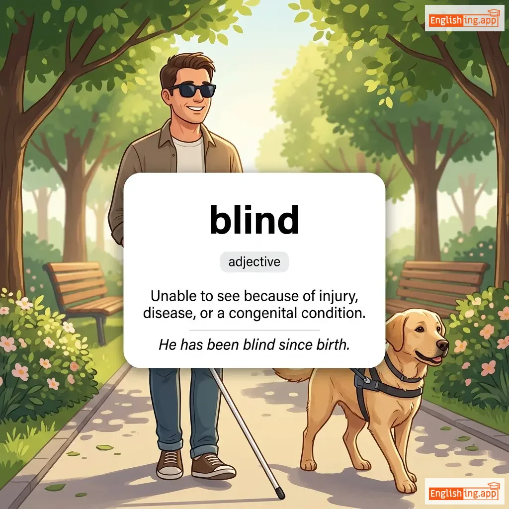 blind definition card — visual illustration of the meaning