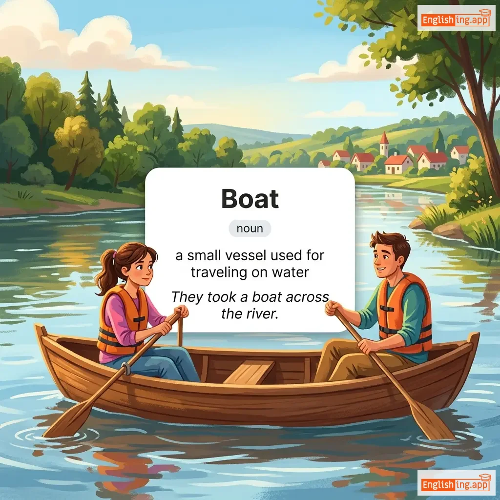 Boat definition card — visual illustration of the meaning