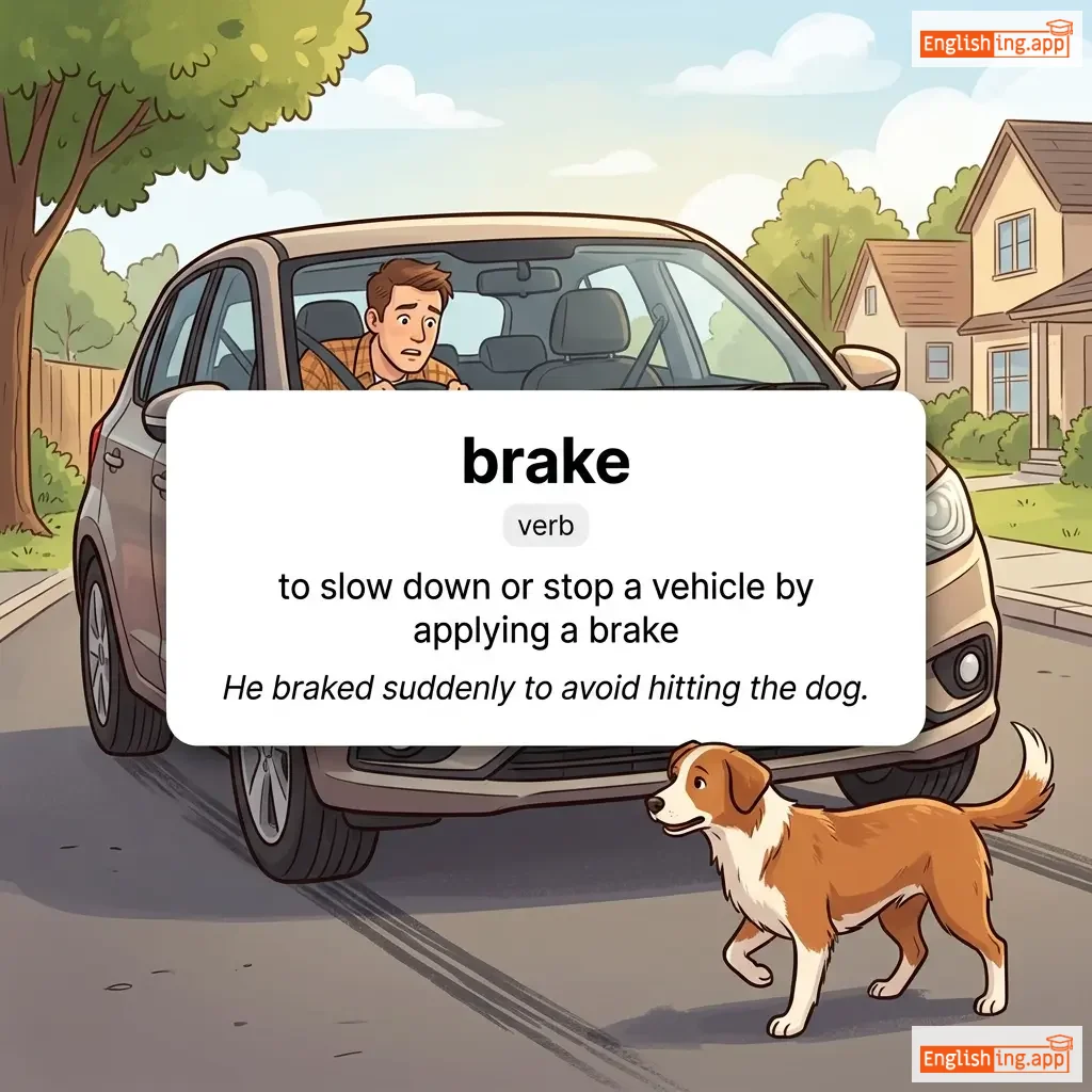 brake definition card — visual illustration of the meaning