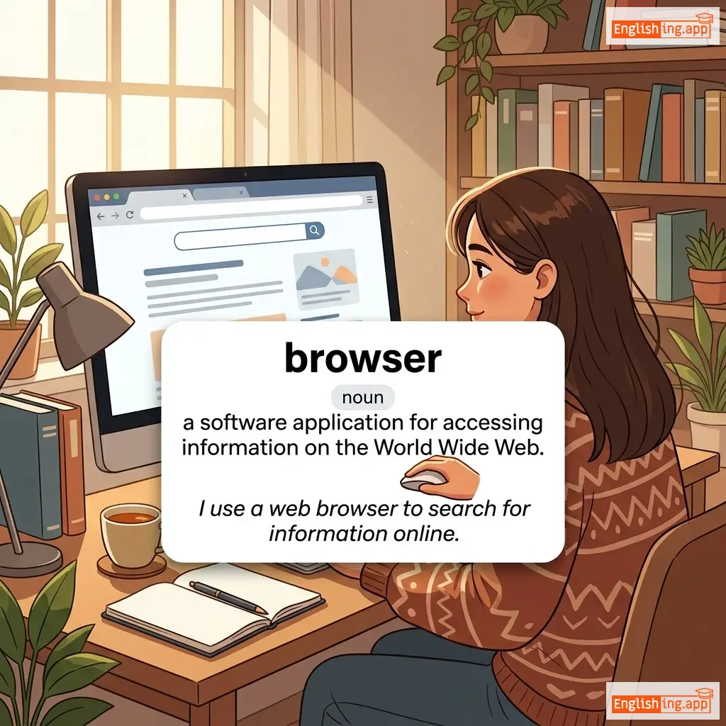browser definition card — visual illustration of the meaning