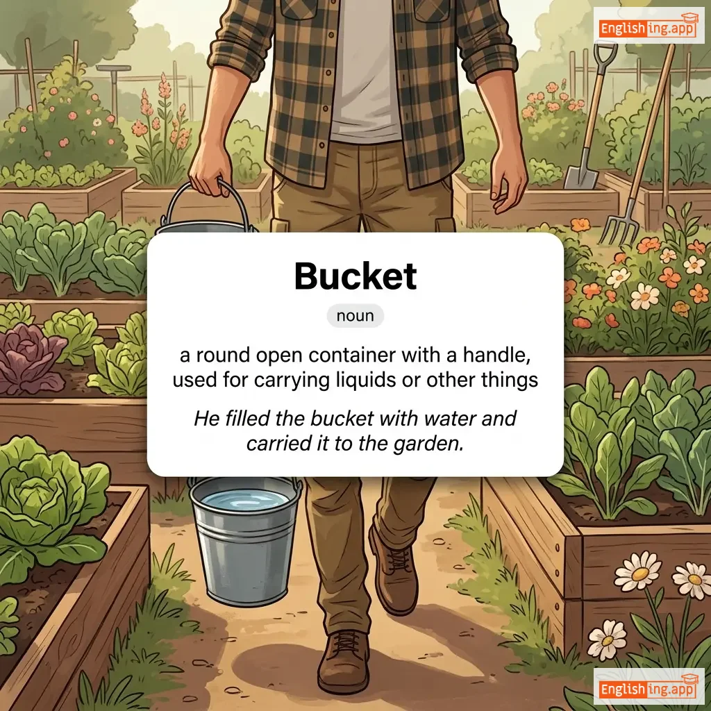 Bucket definition card — visual illustration of the meaning