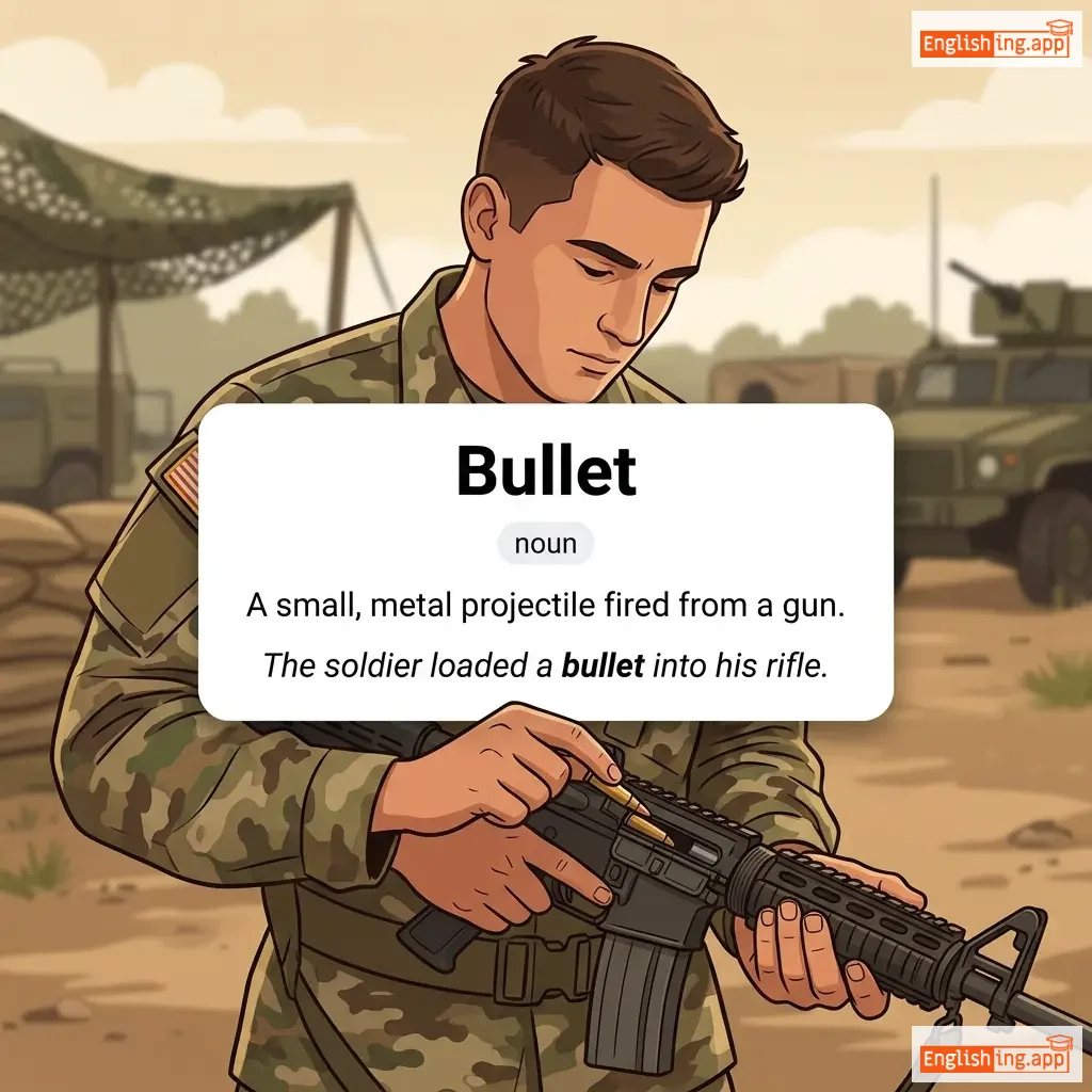 Bullet definition card — visual illustration of the meaning