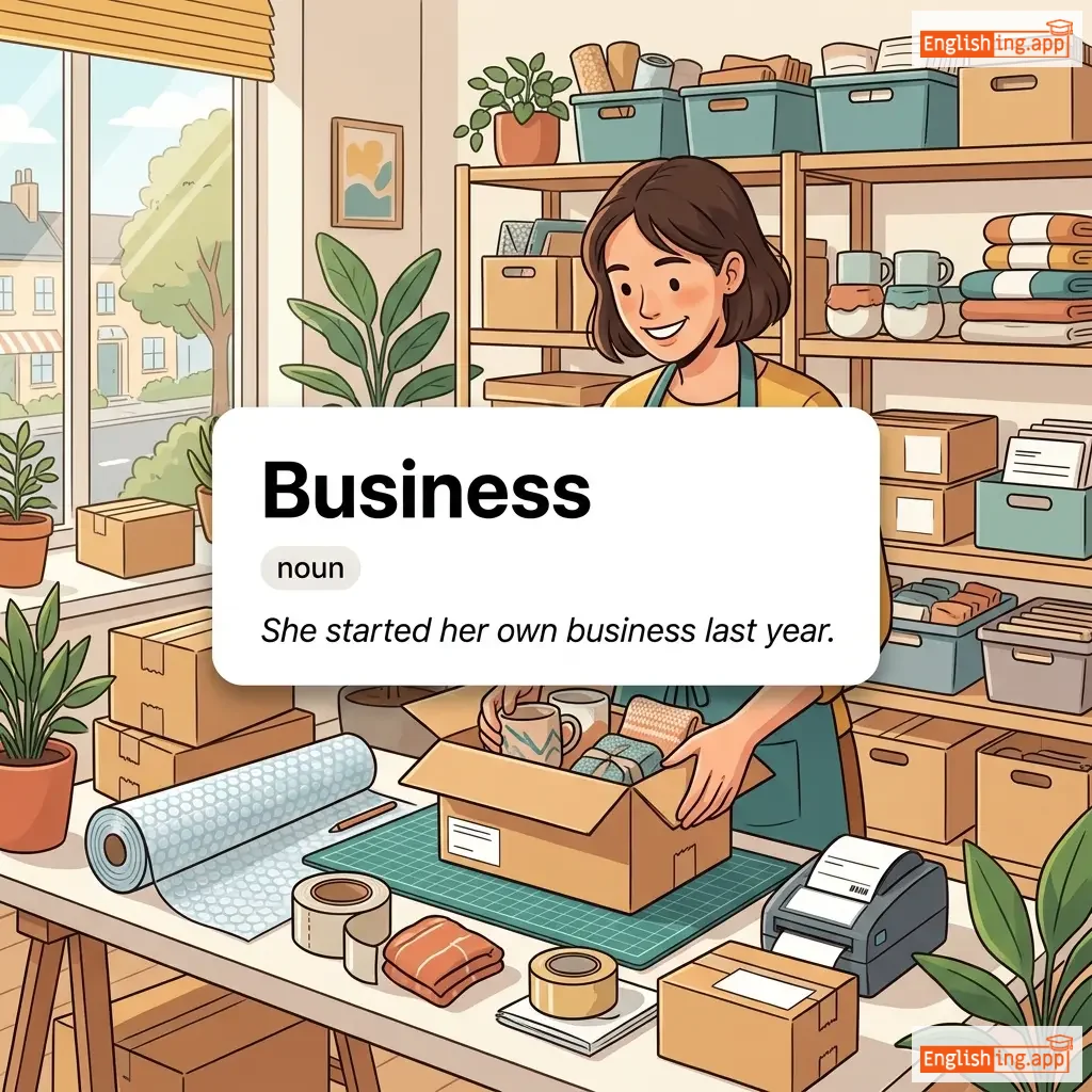 Business definition card — visual illustration of the meaning
