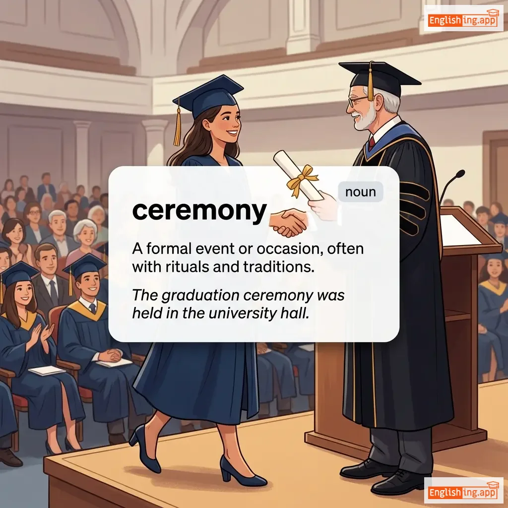 ceremony definition card — visual illustration of the meaning