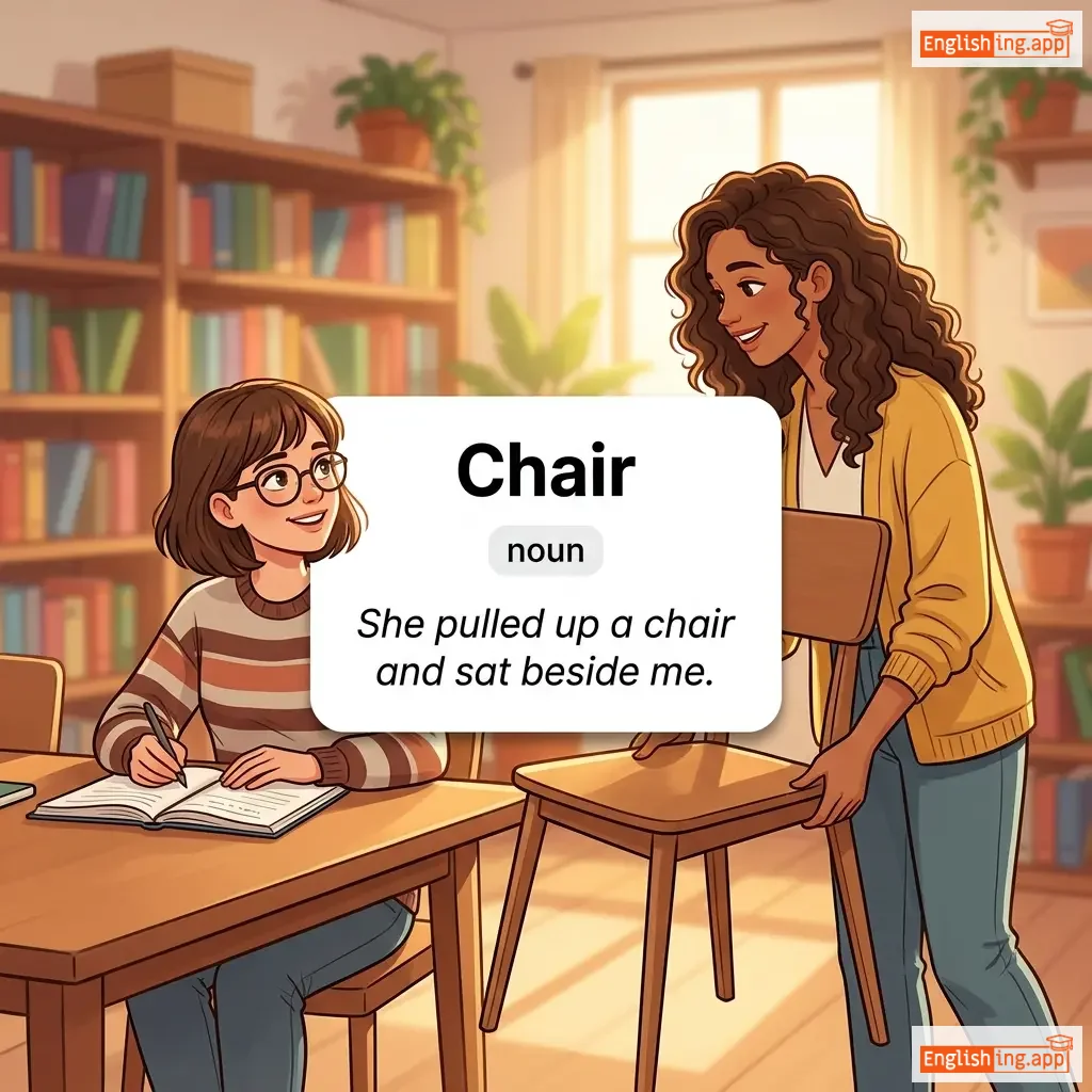 Chair definition card — visual illustration of the meaning