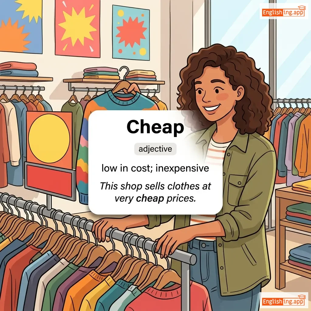 Cheap definition card — visual illustration of the meaning