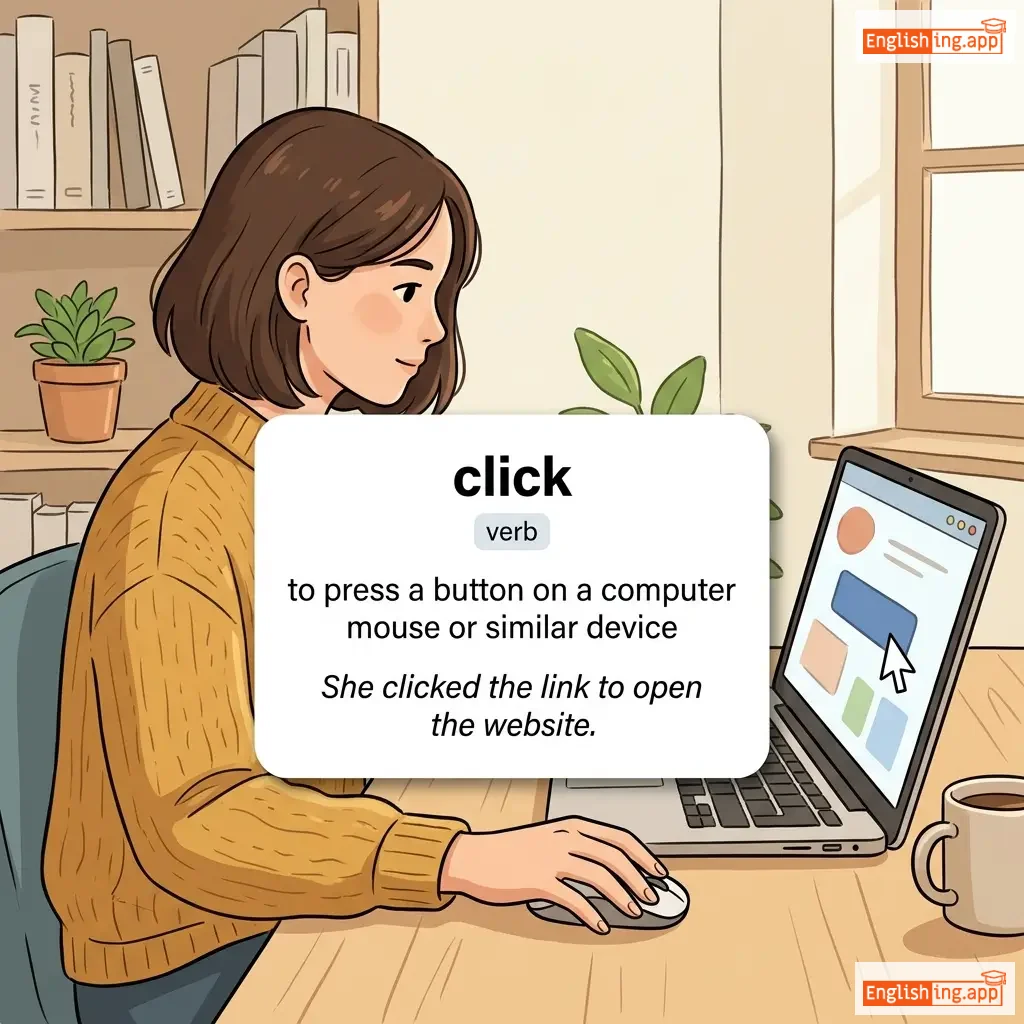click definition card — visual illustration of the meaning
