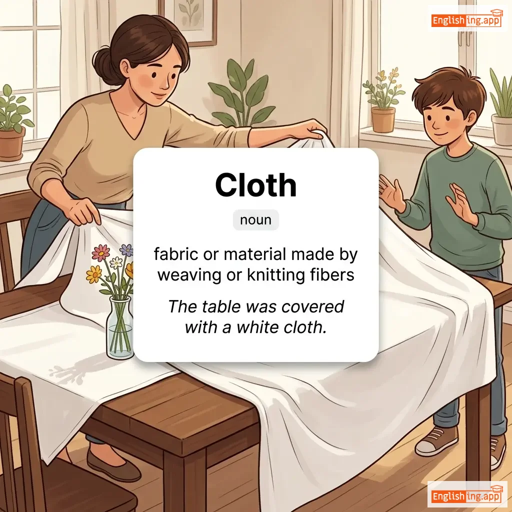 Cloth definition card — visual illustration of the meaning