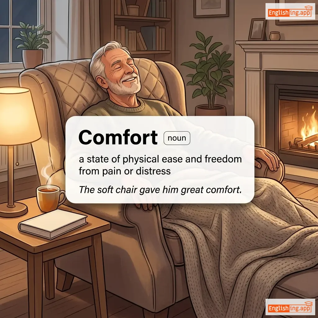 Comfort definition card — visual illustration of the meaning