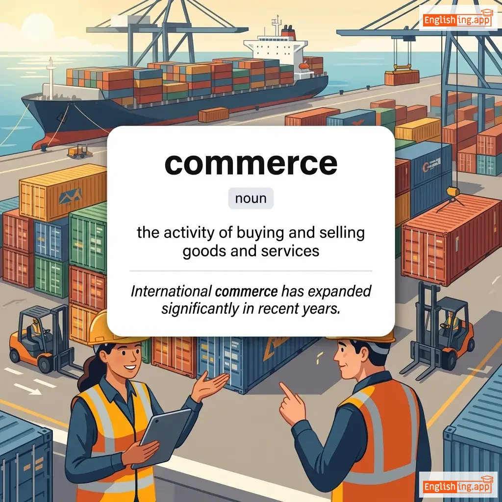 commerce definition card — visual illustration of the meaning