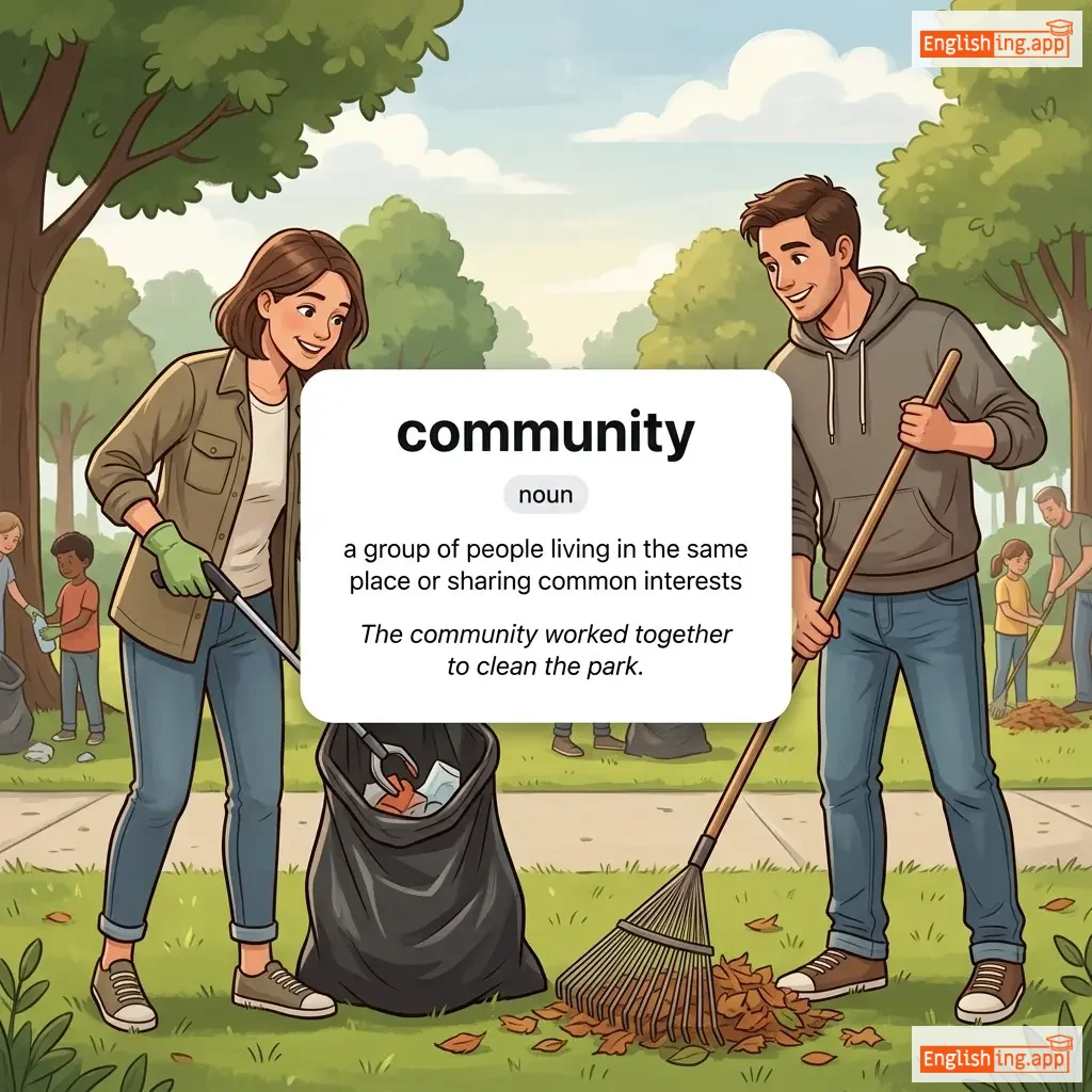 community definition card — visual illustration of the meaning